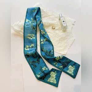 Elegant Blue Floral Scarf #1823